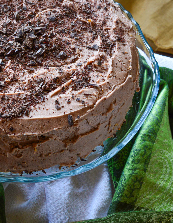 Passover Cake Recipe (Ilse's Mocha Nut Cake) on glass platter