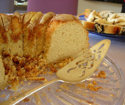 classic coffee cake recipe with sour cream on cake plate