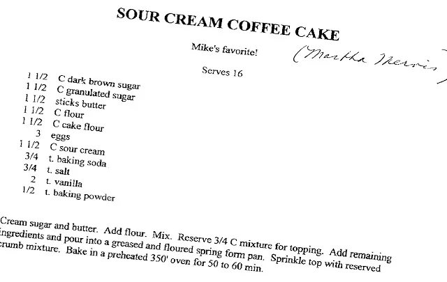 classic coffee cake recipe with sour cream