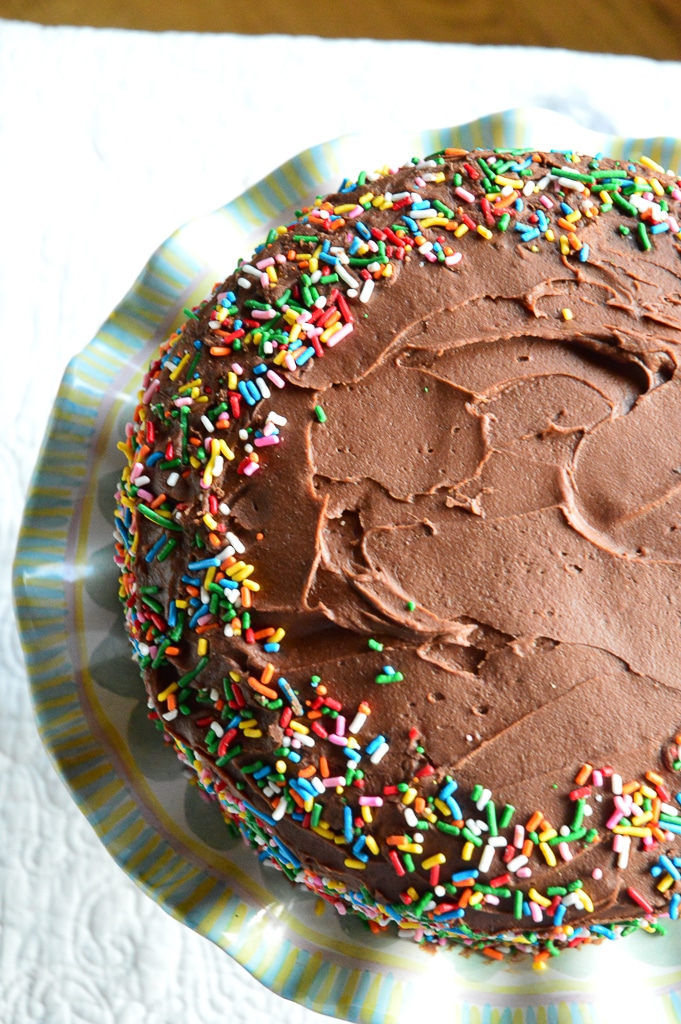 Chocolate Birthday Cake with sprinkles
