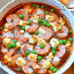 Shrimp with tomato sauce and feta