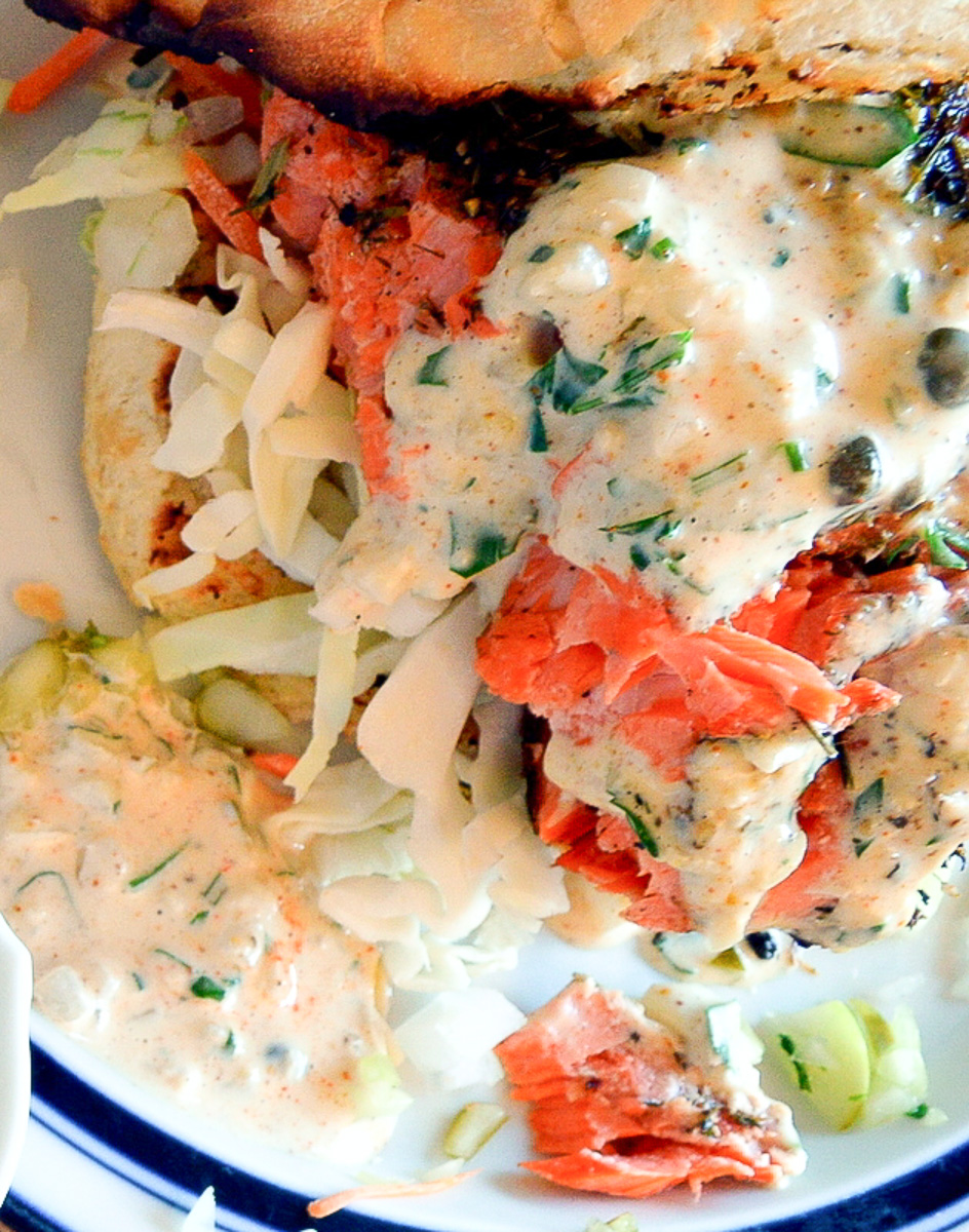 Remoulade Sauce over salmon