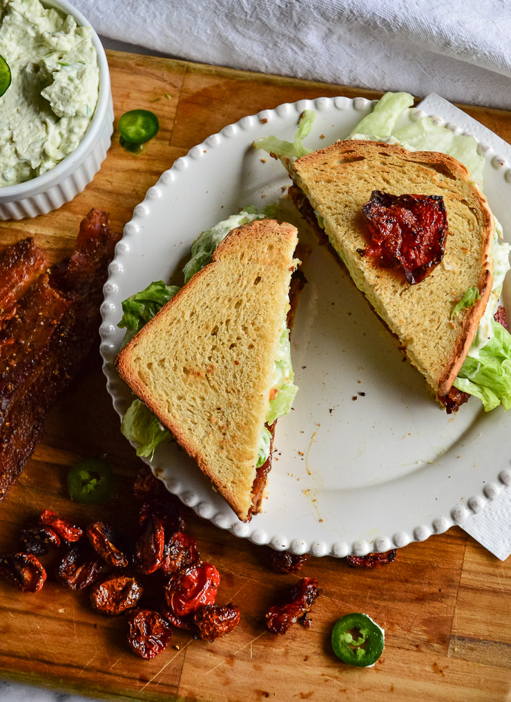 BLT with candied tomatoes