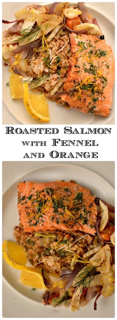 Roasted Salmon with Fennel and Orange is a one sheet pan dinner! www.thisishowicook.com #salmon #fennel #roastedvegetables #entrees
