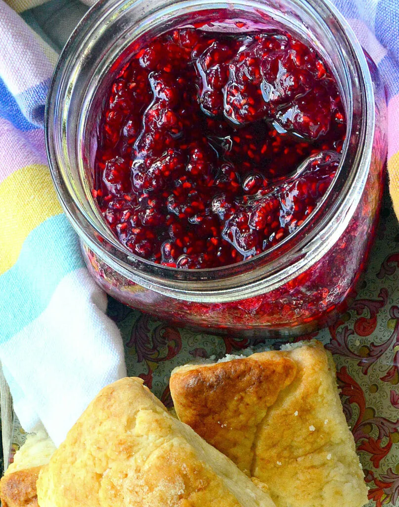 homemade raspberry red jam