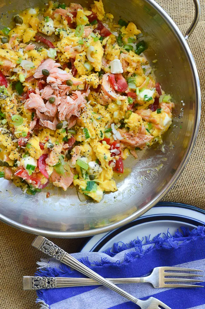 scrambled eggs with salmon