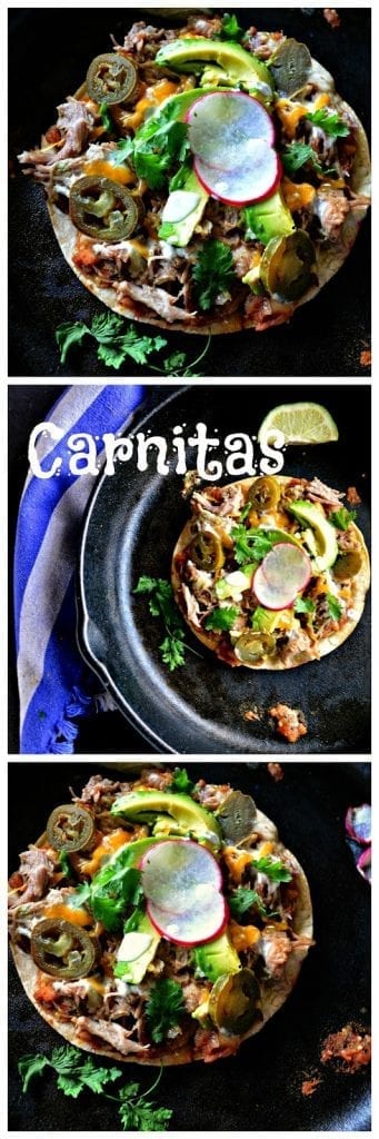 Carnitas are braised pork and in this case with lime and jalapenos. Cook and shred and use this on everything. My man loves it! #carnitas #Mexicanfood #tacos #pork www.thisishowicook.com