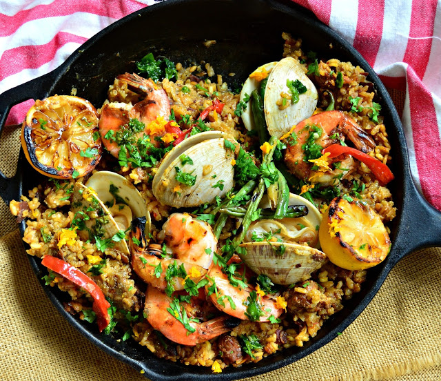 Seafood Paella with Shrimp, Clams and Chorizo - This Is How I Cook