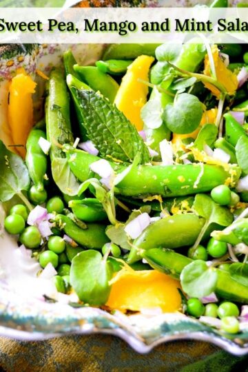 sweet pea salad with mango and mint 5 title