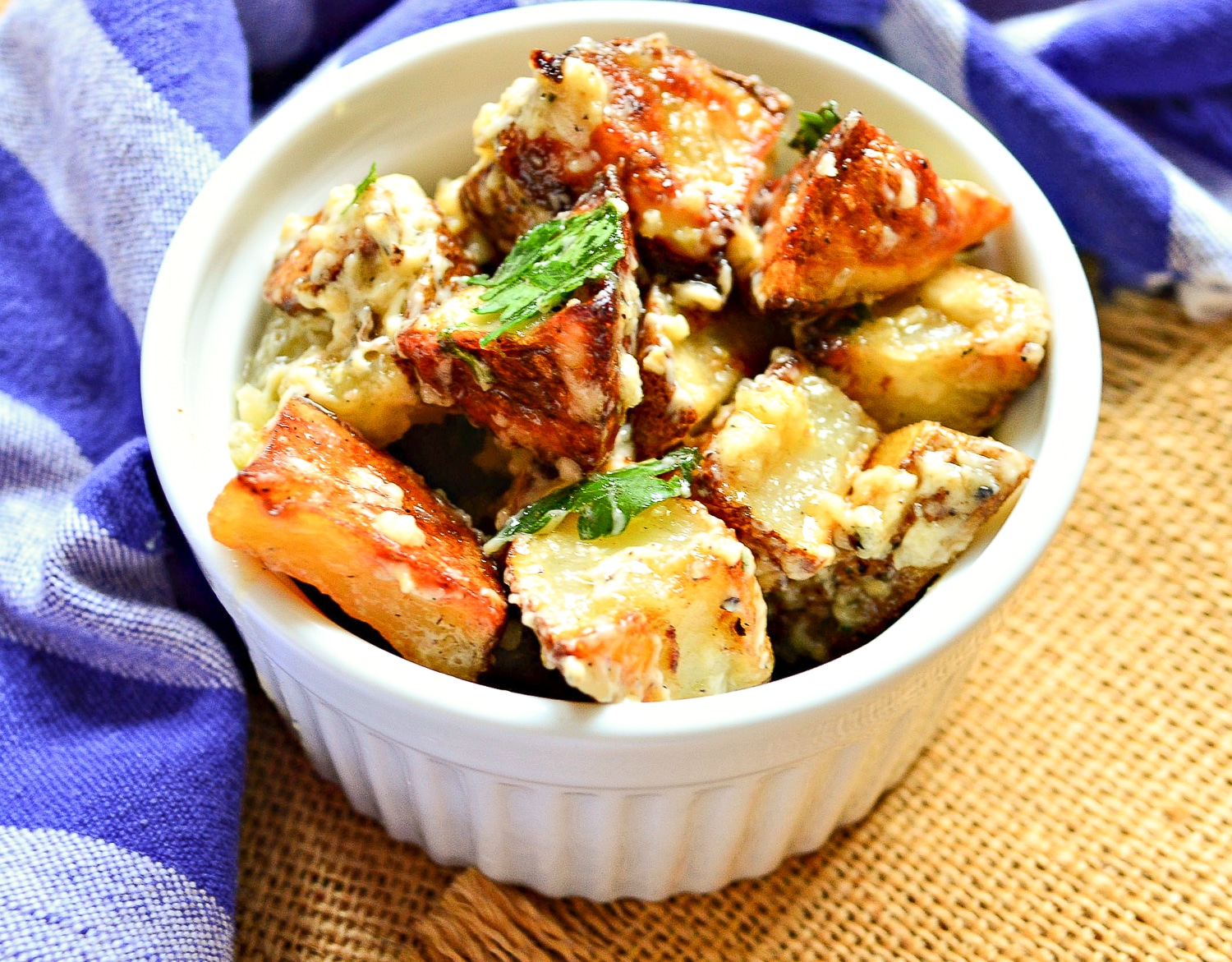 Warm roasted potato salad
