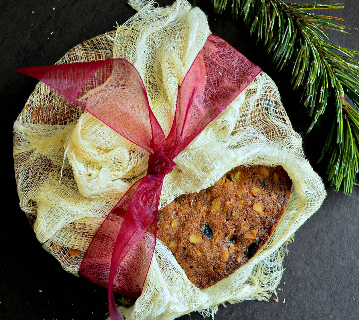 Rum Fruit Cake Recipe in Cheesecloth