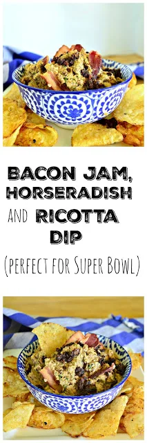 Start with some homemade bacon jam or if you find some you can buy and like use it! Add some ricotta and horseradish and a few other items and you have a bacon lover's dip! #bacon www.thisishowicook.com #appetizers #dip
