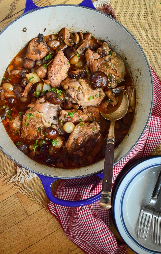 Coq au vin chicken