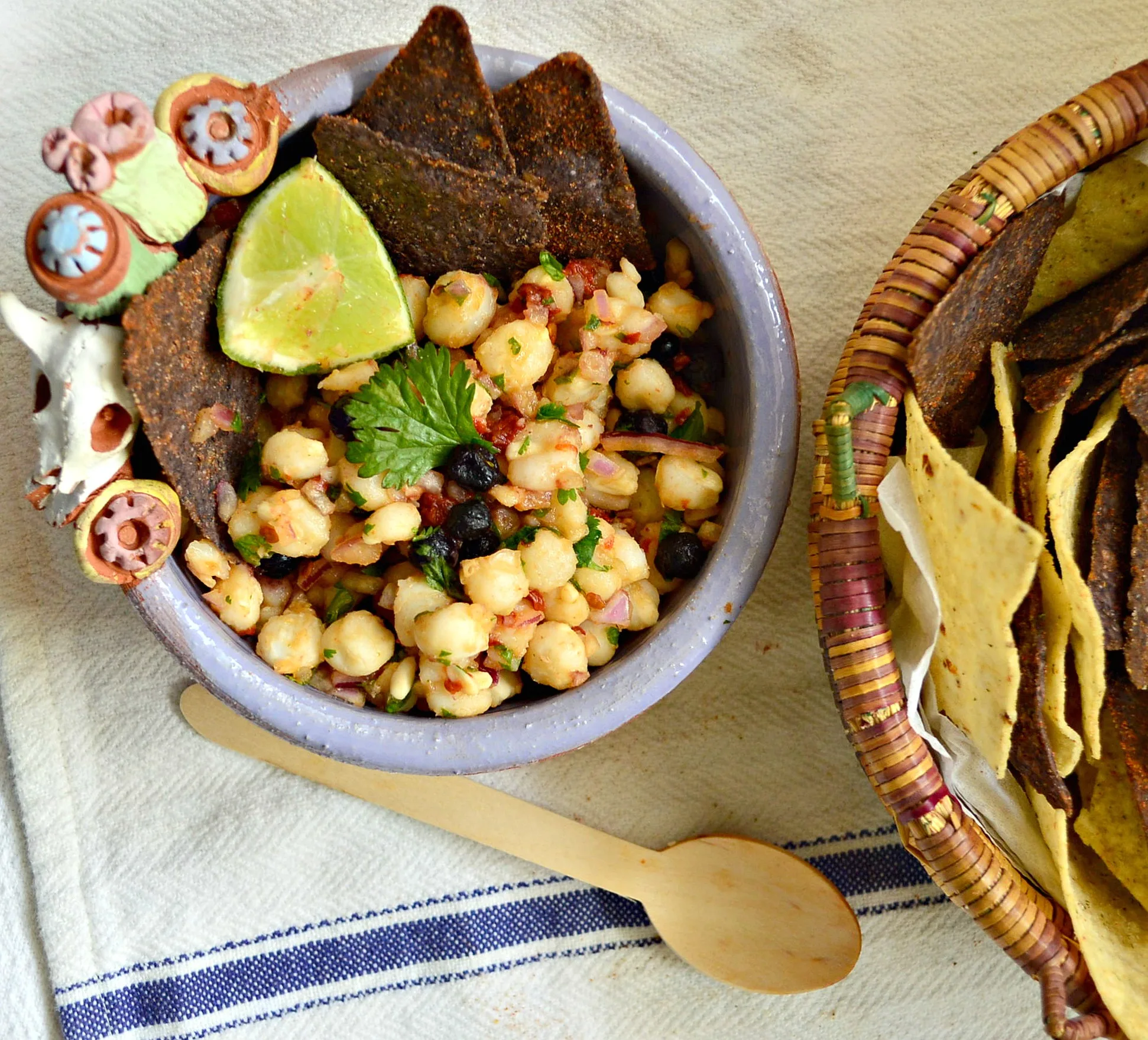 Hominy Salsa with blueberries