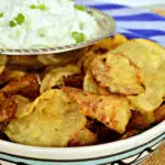 potato chips with onion dip