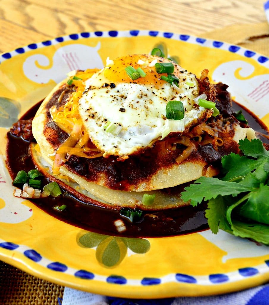 red chili breakfast enchiladas