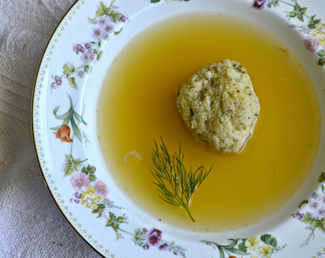 Passover Food Chicken Soup with Matzoh Balls
