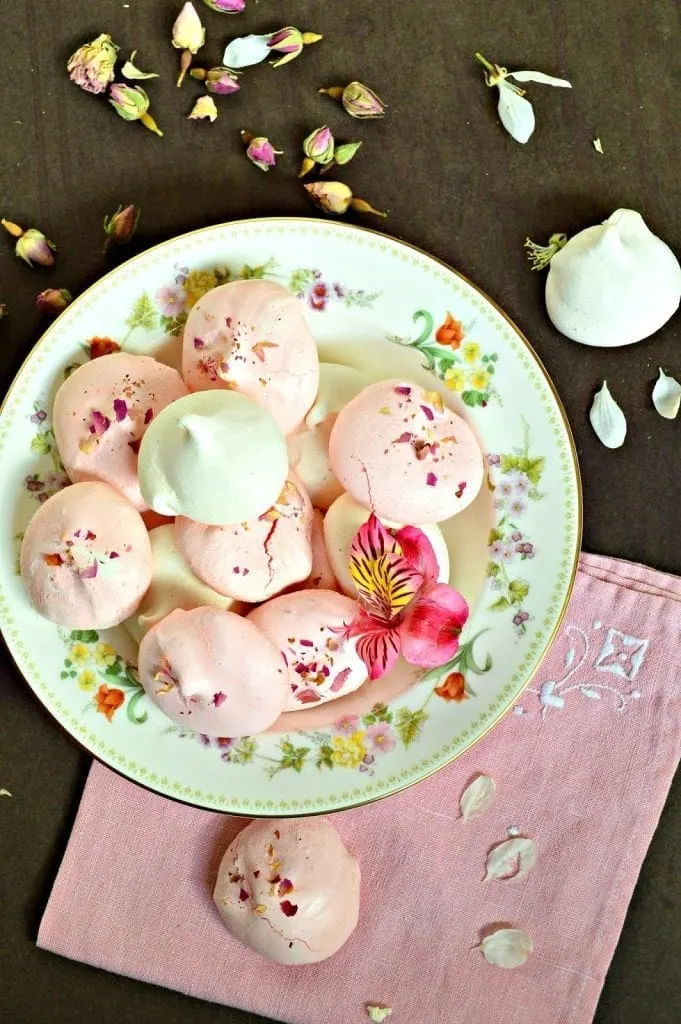 Rosewater Meringue Cookies