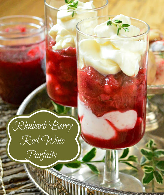 Rhubarb and strawberry Fruit Parfaits