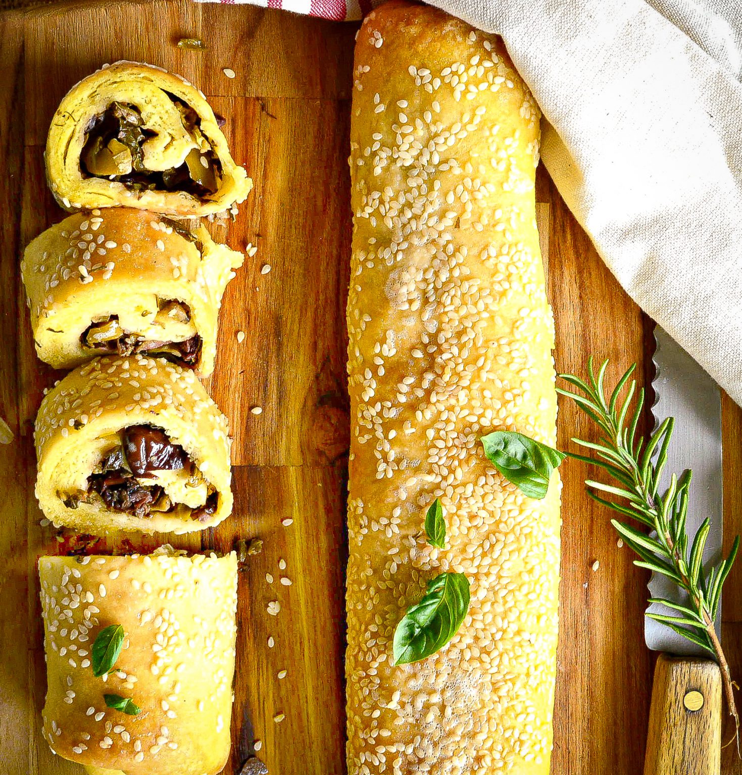 Stuffed Rolls with Greek Olives
