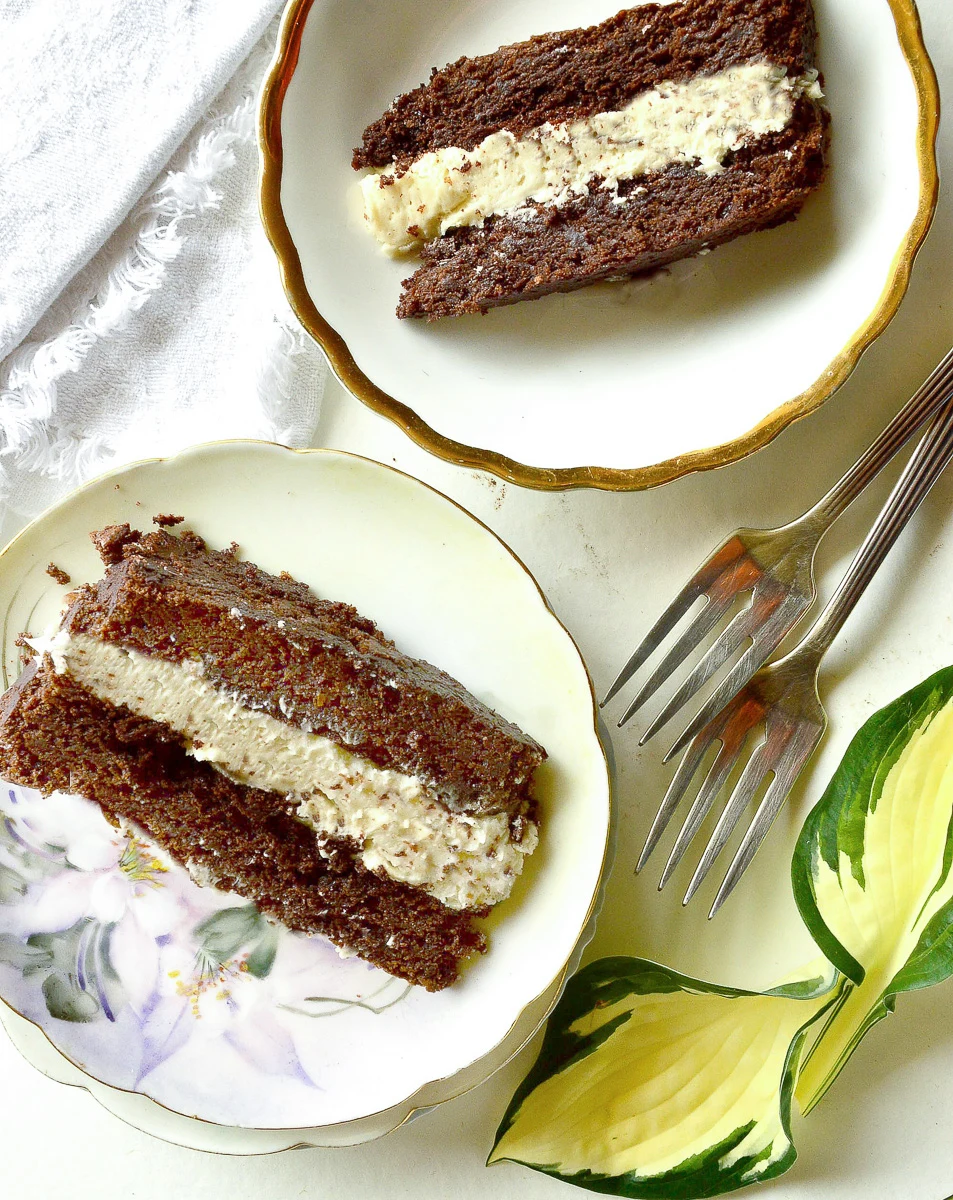 two Slices Chocolate Sandwich Cake