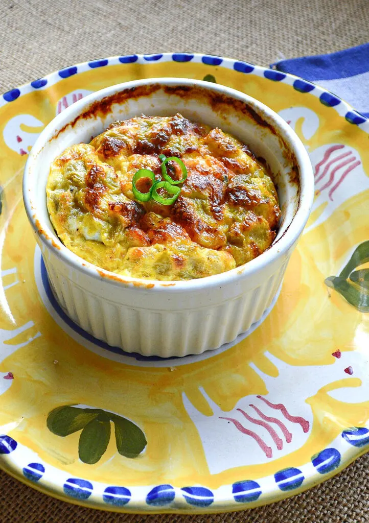 green chile baked egg souffle