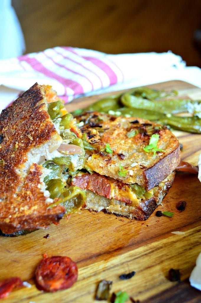 grilled cheese ideas: grilled cheese with green chile