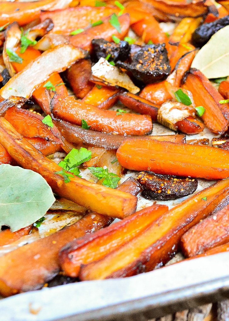 Carrots roasting on sheet pan