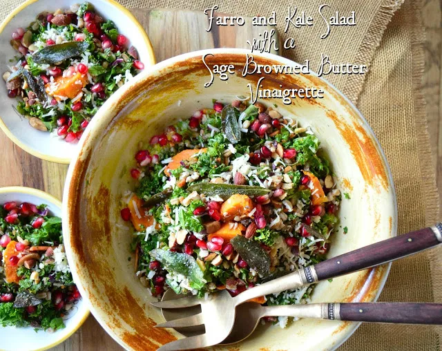 farro, kale, pomegranates, squash, bowl, farro salad recipe
