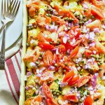 Overnight Breakfast Casserole with Lox and Bagels