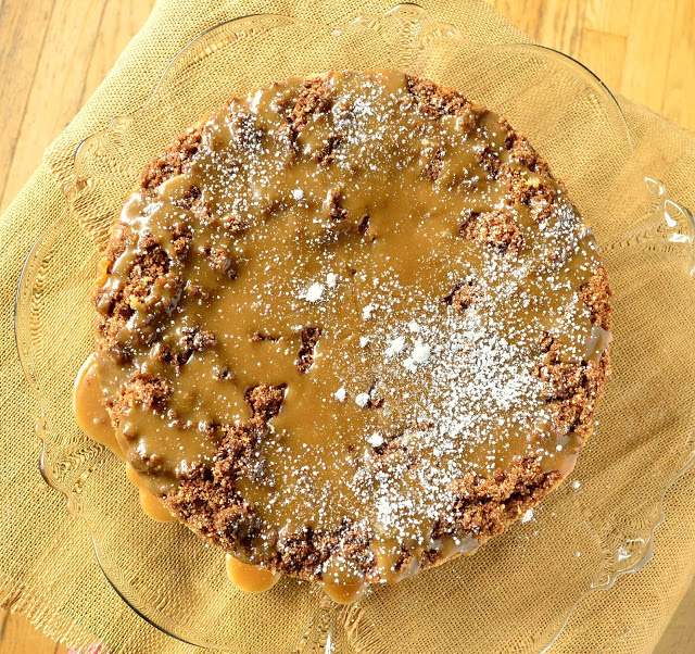 Jewish Apple Cake with Streusel and Caramel Sauce