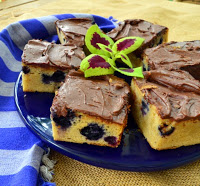 White chocolate blueberry brownies