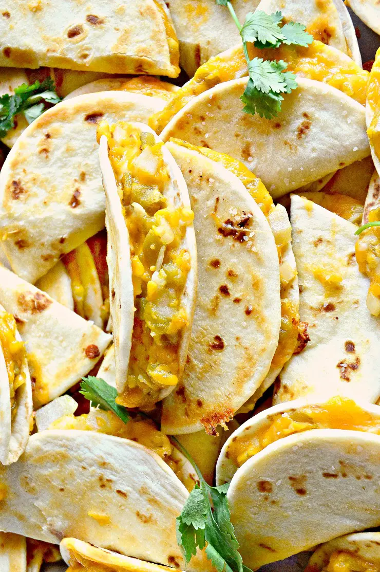 Mini cheese quesadillas for a party