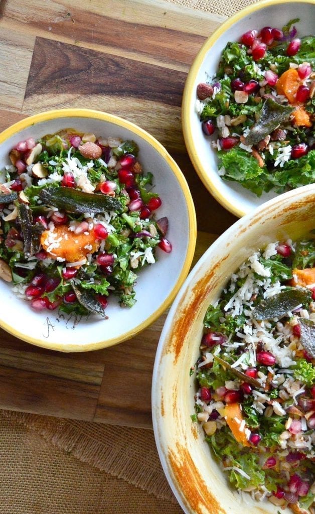 Farro and Kale Salad with Brown Butter vinaigrette