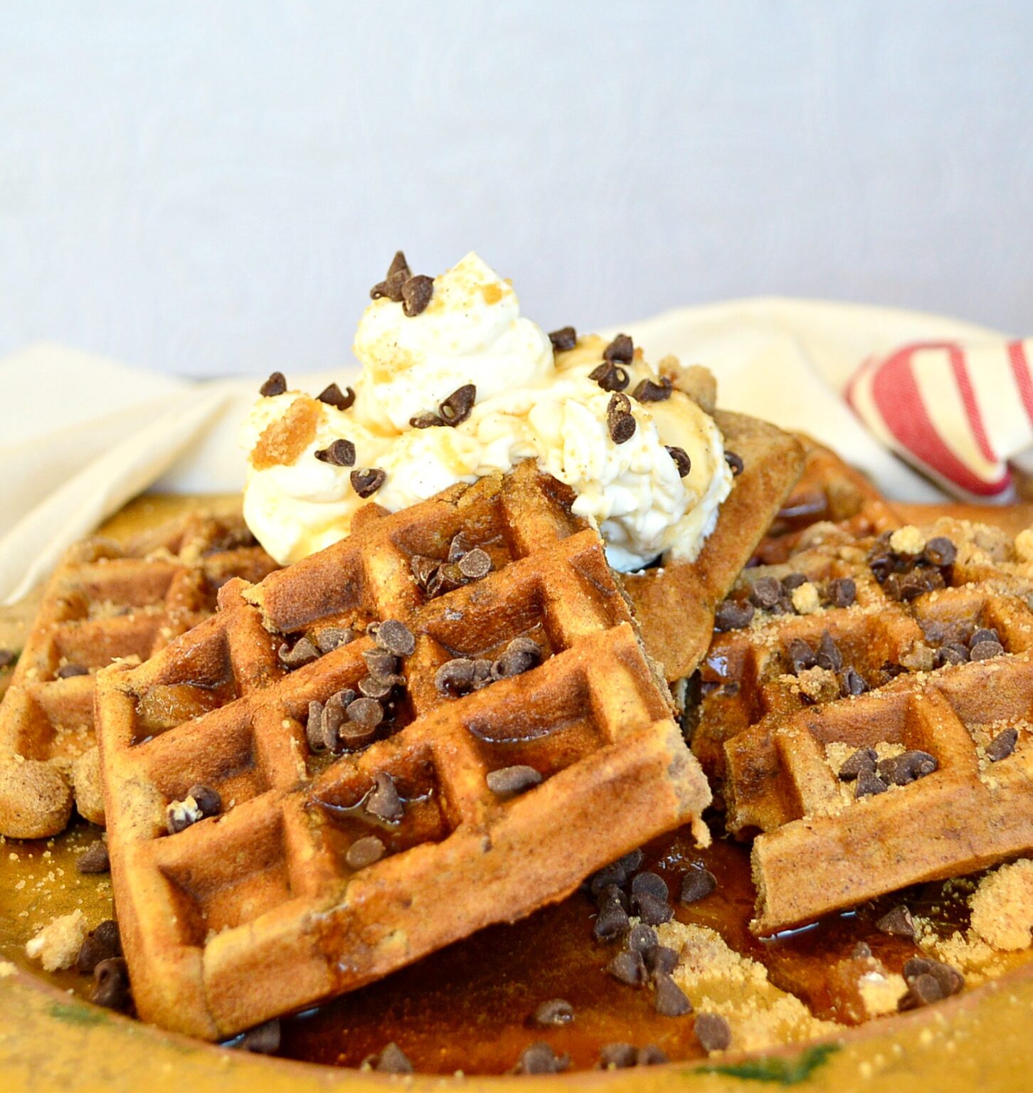 Gingerbread Eggnog Waffles