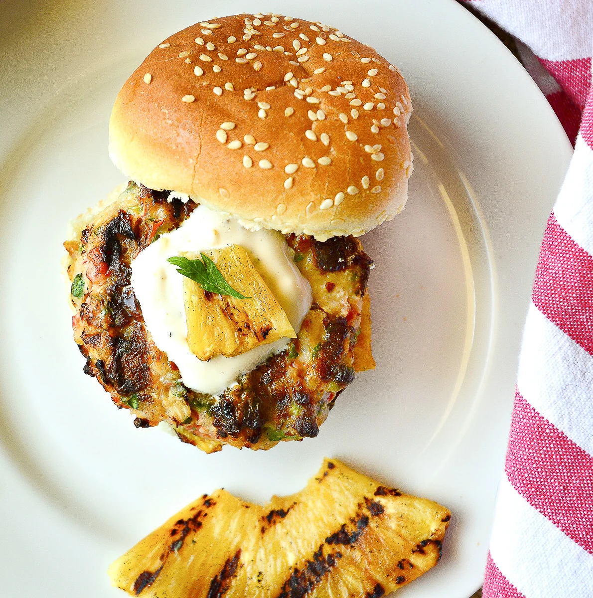 Shrimp Burger/white plate