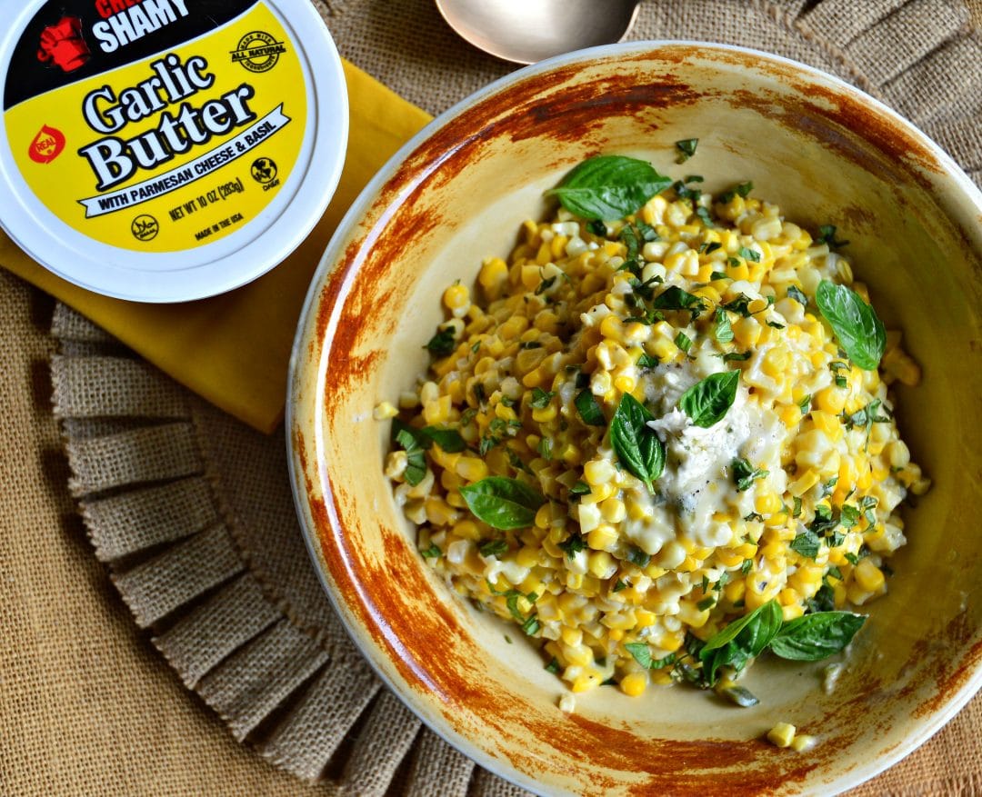 Creamed Corn, garlic butter