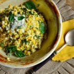 Creamed Corn with basil