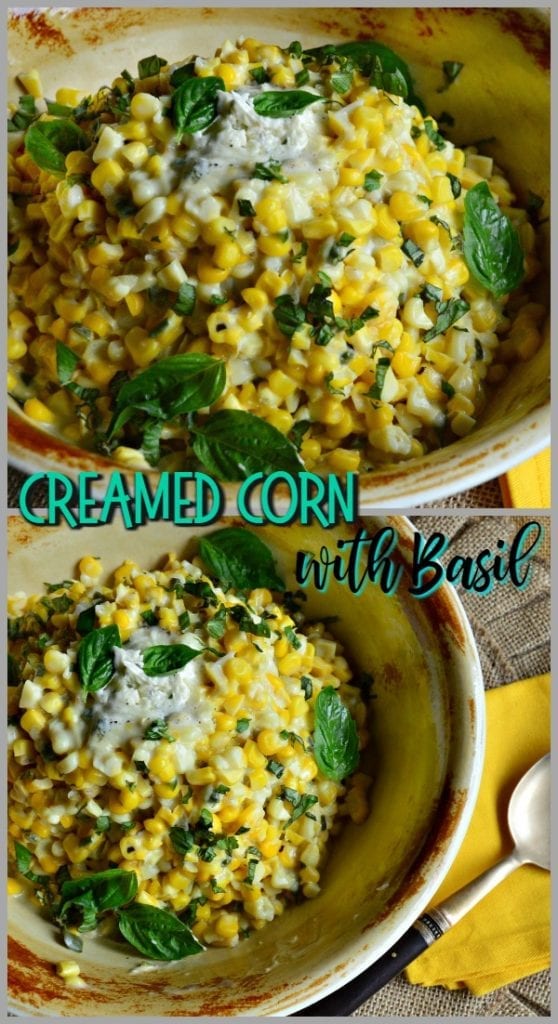 Creamed Corn with basil