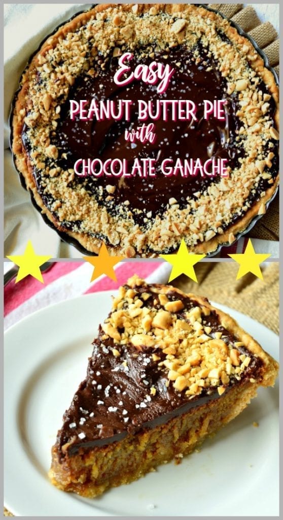 Easy Peanut Butter Pie with Chocolate Ganache and a Surprise! This Is