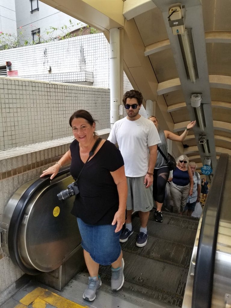 Escalators with people in HK