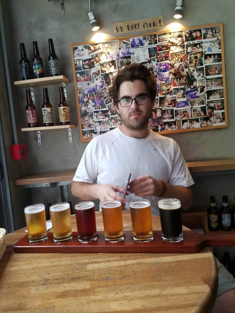 Man with lots of beer