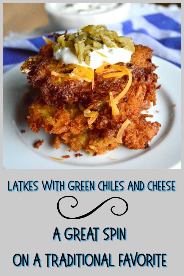 Latkes with Green Chile and Cheese