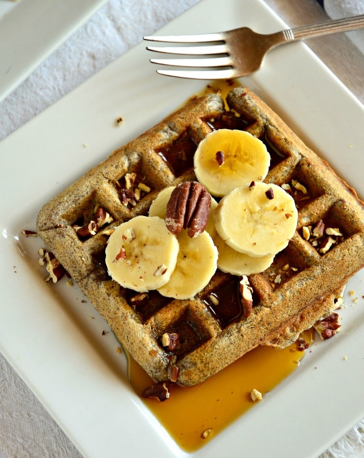 Buckwheat Pecan Waffles with bourbon