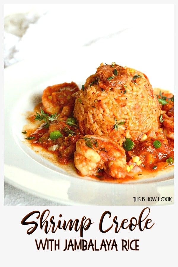 yummy Shrimp Creole with rice on white plate