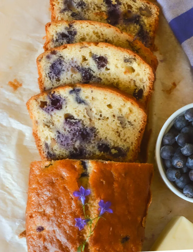 Blueberry bread slices