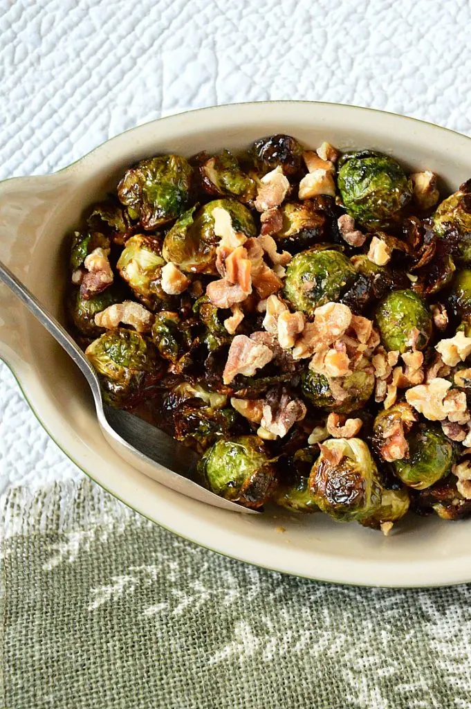 Roasted Brussels Sprouts with Maple Walnut Vinaigrette