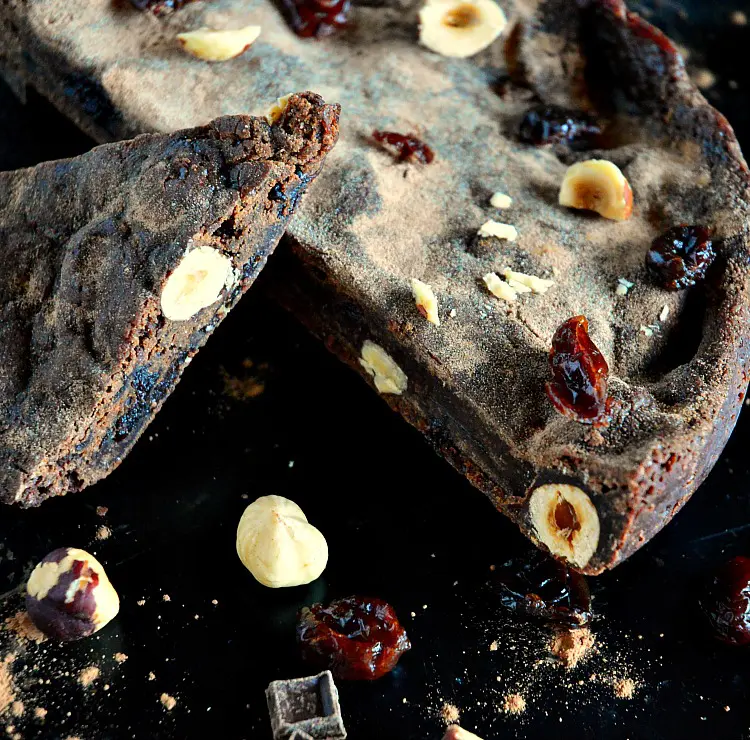 Panforte with cherries and hazelnuts