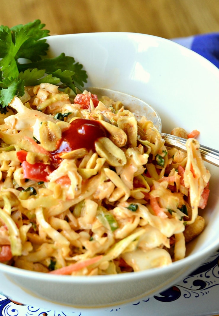 Sriracha Coleslaw with Peanuts Summer Salad