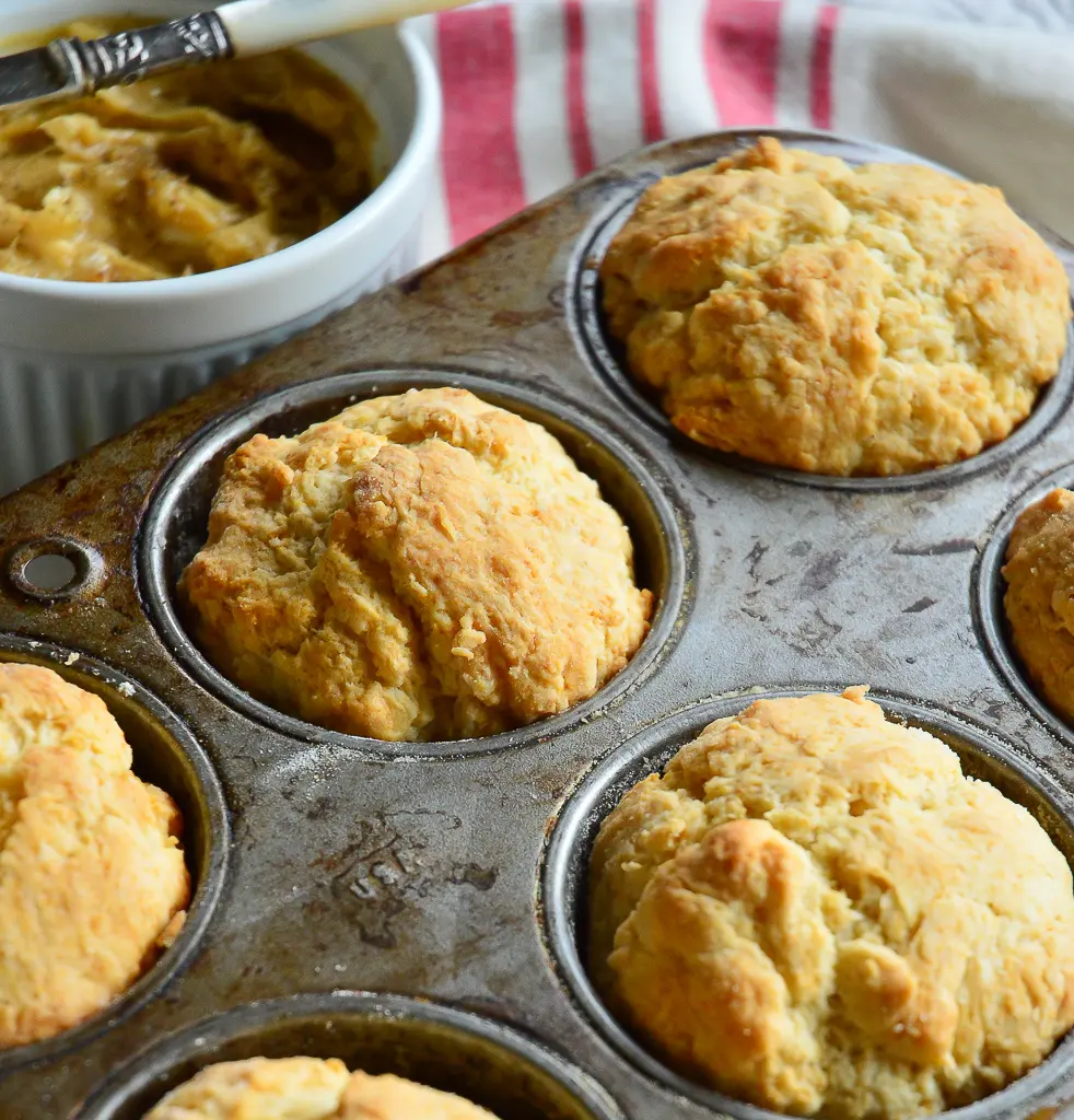 Homemade biscuits with molasses butter